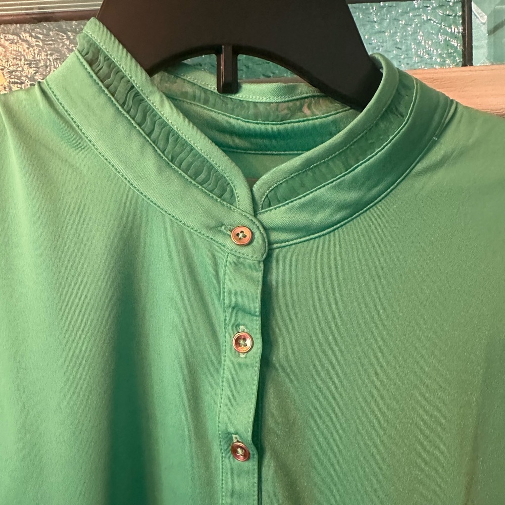 EP Pro Green Button-Up Top